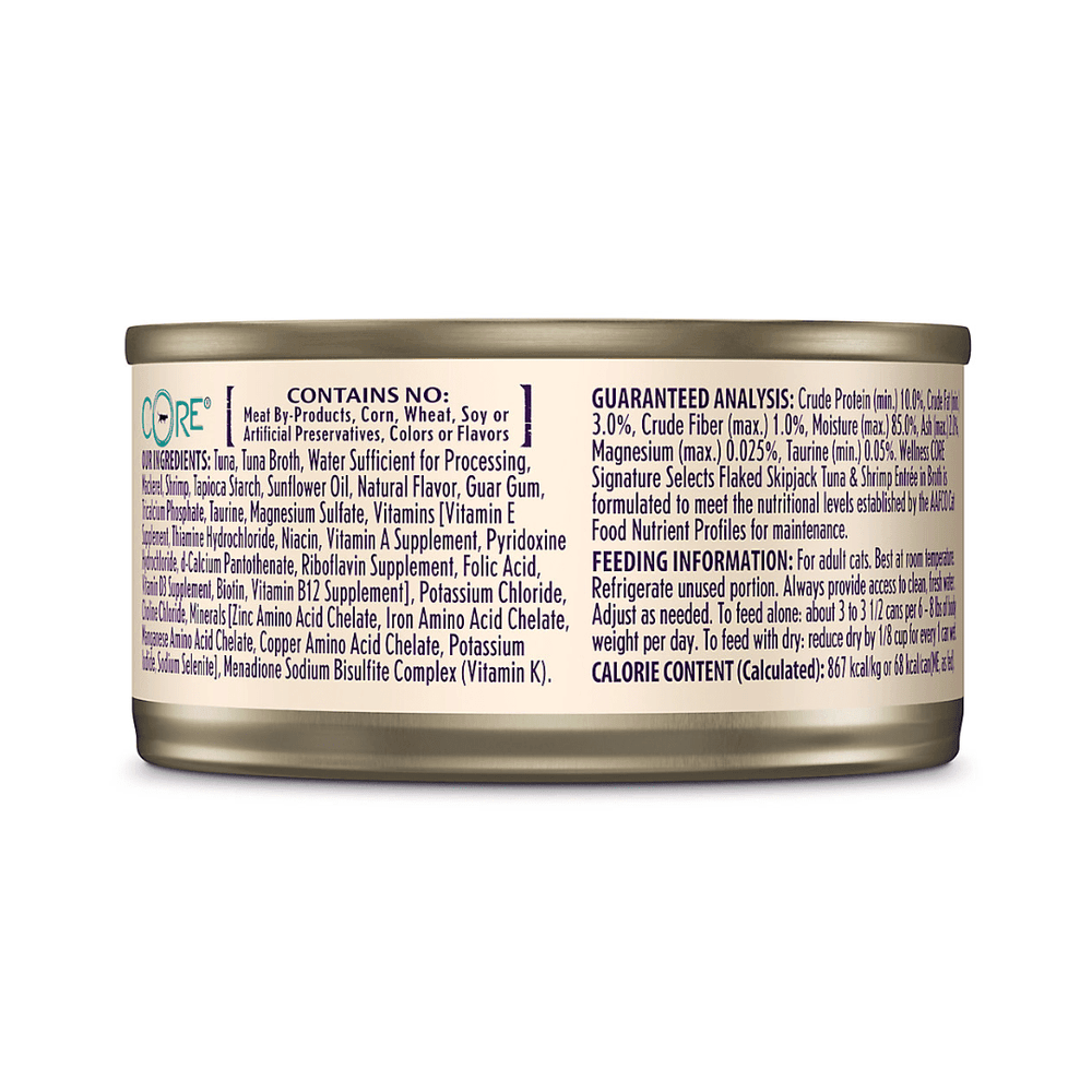 Wellness Wet Cat Food - Signature Selects Flaked Skipjack Tuna and Shrimp in Broth Canned - Toronto Pets