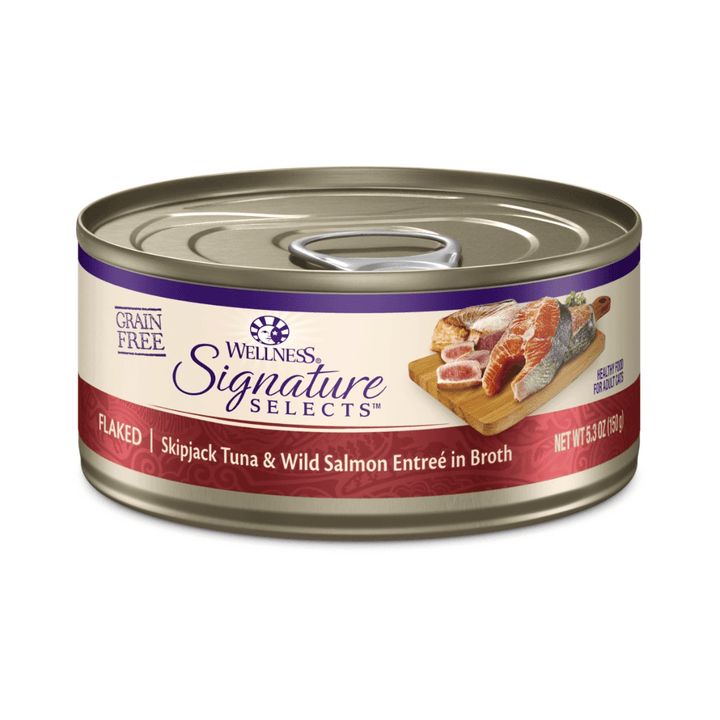 Wellness Wet Cat Food - Signature Selects Flaked Skipjack Tune & Wild Salmon Entree in Broth Canned - Toronto Pets