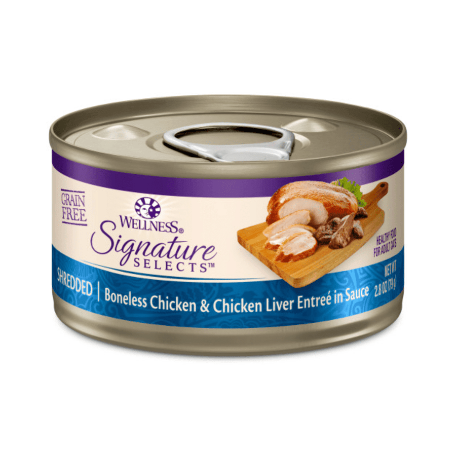 Wellness Wet Cat Food - Signature Selects Shredded Chicken & Chicken Liver Canned - Toronto Pets