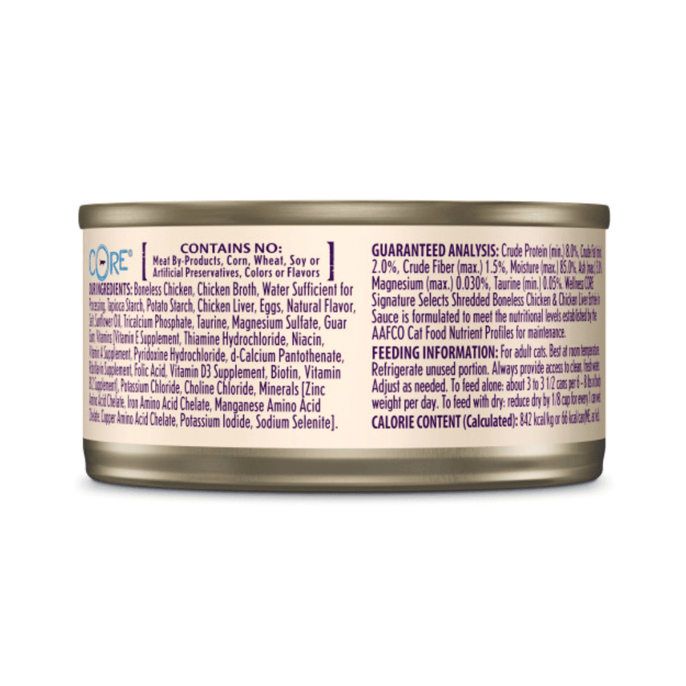 Wellness Wet Cat Food - Signature Selects Shredded Chicken & Chicken Liver Canned - Toronto Pets