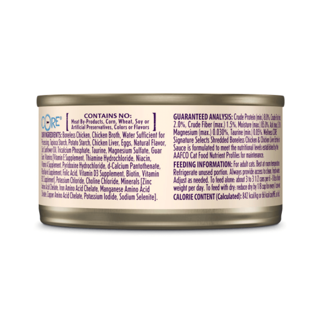 Wellness Wet Cat Food - Signature Selects Shredded Chicken & Chicken Liver Canned - Toronto Pets