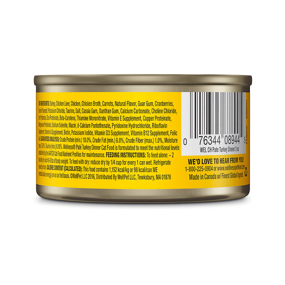 Wellness Wet Cat Food - Turkey Entree Pate Canned - Toronto Pets