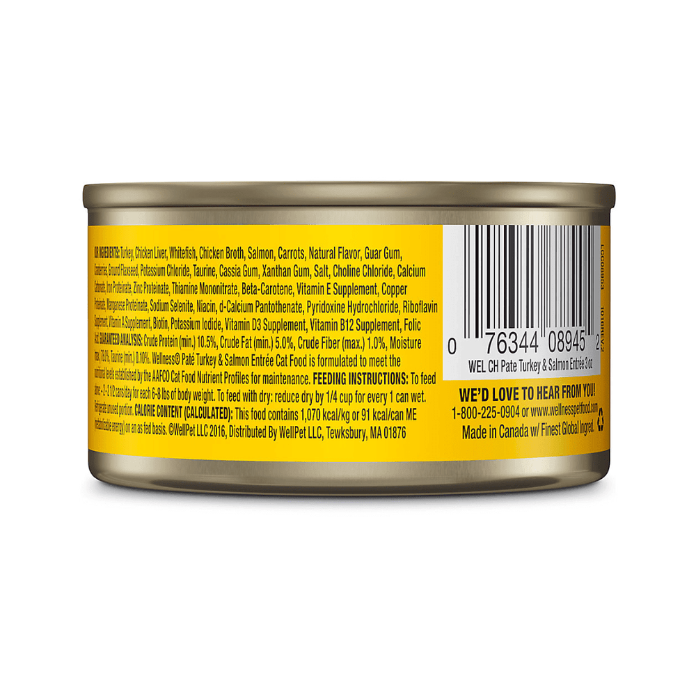 Wellness Wet Cat Food - Turkey & Salmon Entree Pate Canned - Toronto Pets