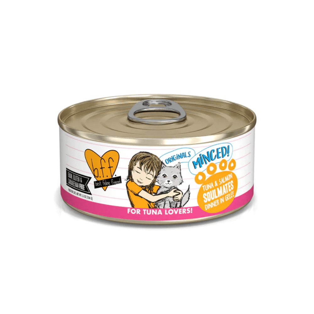 Weruva Wet Cat Food - BFF Minced Tuna & Salmon Soulmates Tuna & Salmon Dinner in Gelée Canned - Toronto Pets
