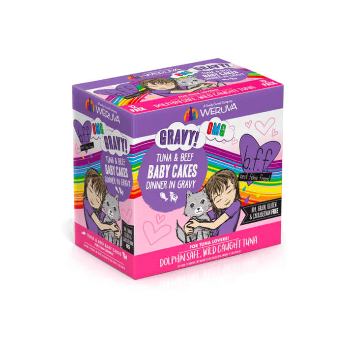 Weruva Wet Cat Food - BFF OMG Gravy Tuna & Beef Baby Cakes Tuna & Beef Dinner in Gravy Pouch - Toronto Pets